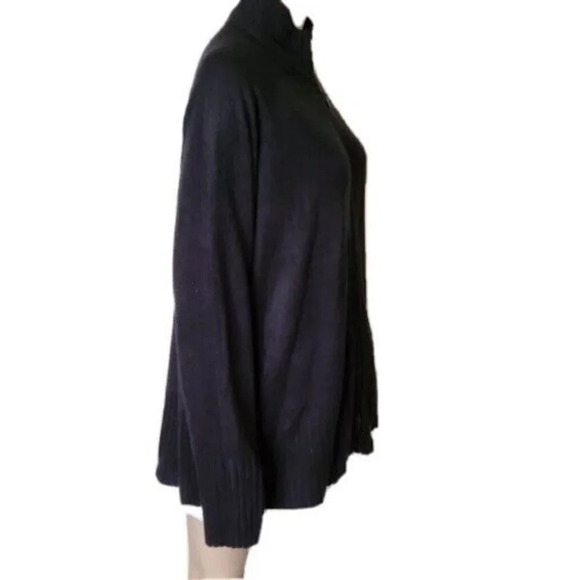 Quacker Factory Zip Up black Jacket Women's Long Sleeve size L - Picture 2 of 5